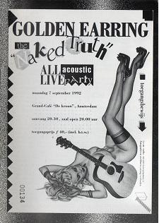 Golden Earring fanclub magazine 1992#4 front cover